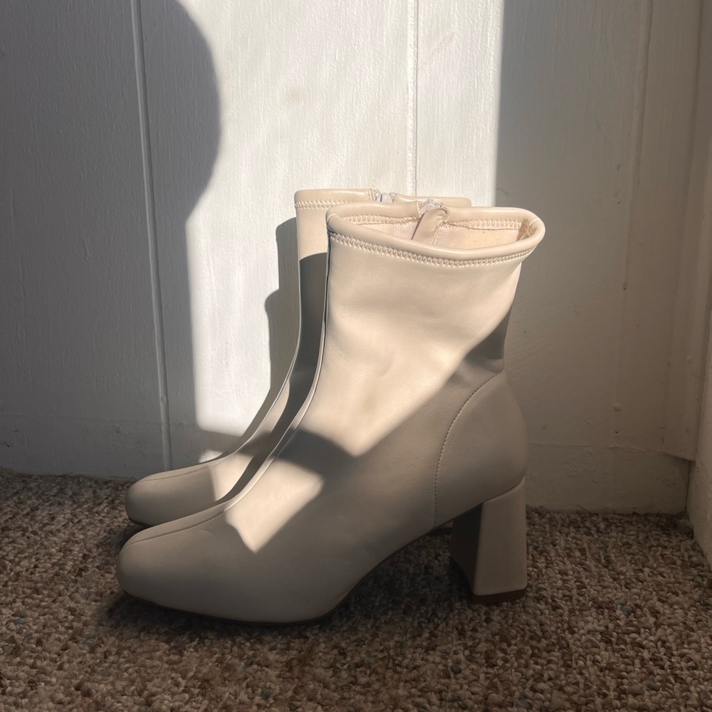 White ankle boots